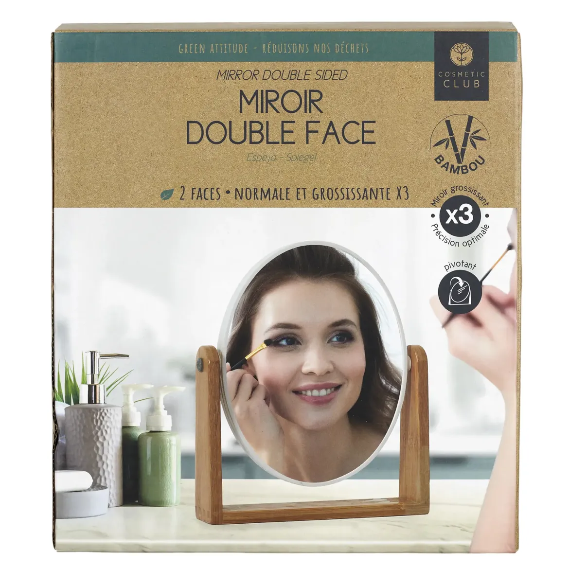 MIROIR DOUBLE FACE BAMBOU