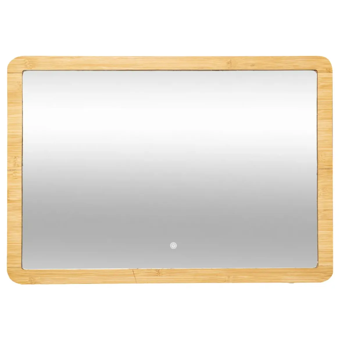 MIROIR MURAL LED RECTANGLE BAMBOU 66X47CM