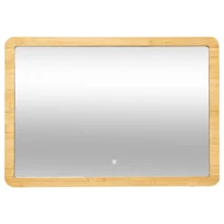 MIROIR MURAL LED RECTANGLE BAMBOU 66X47CM