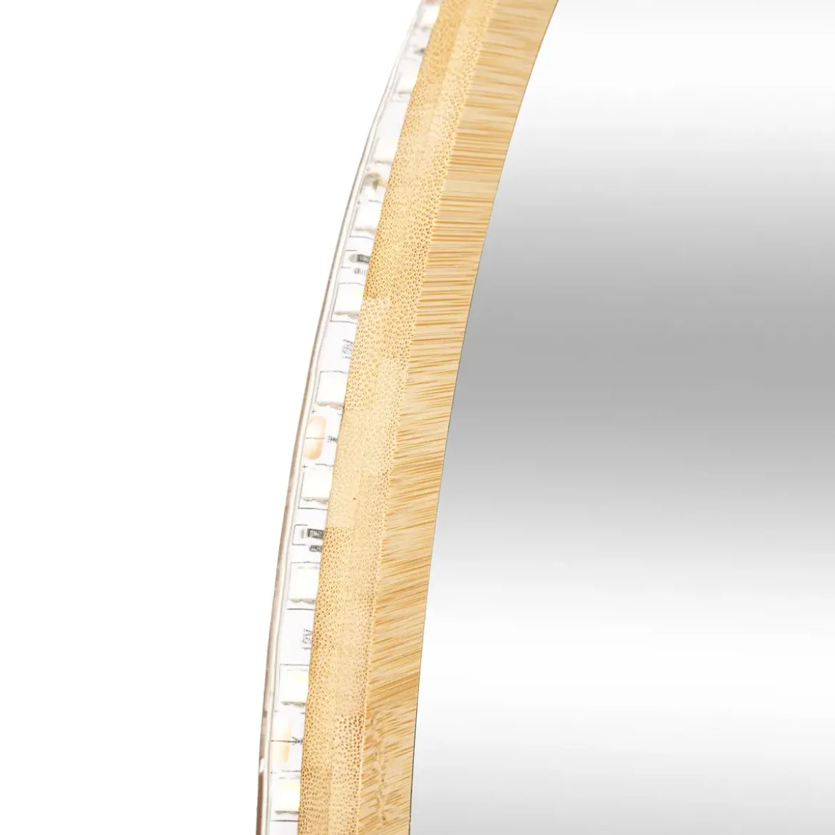 MIROIR MURAL LED ROND BAMBOU D.57CM