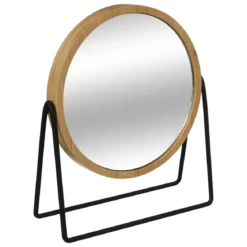 MIROIR ROND PIVOT BAMBOU METAL