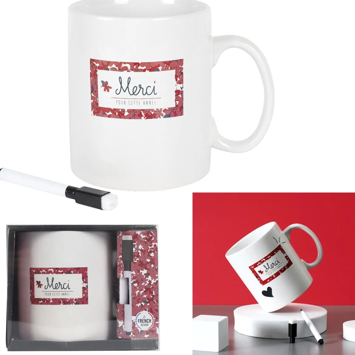 MUG XXL MERCI POUR CETTE ANNEE ET STYLO 80CL