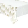 NAPPE BLANC OR IMPRIME SAPIN 140X240CM