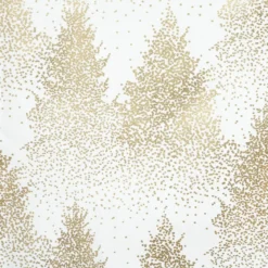 NAPPE BLANC OR IMPRIME SAPIN 140X360CM