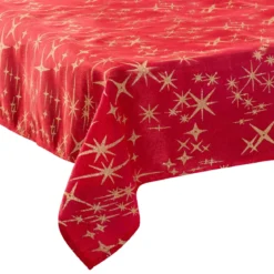 NAPPE CANEVA ETOILE ROUGE 140X240CM