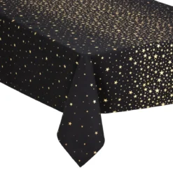 NAPPE COTON ETOILES NOIR 140X240CM