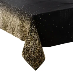 NAPPE IMPRIME LEOPARD NOIR OR 140X360CM