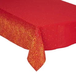 NAPPE IMPRIME LEOPARD ROUGE 140X360CM