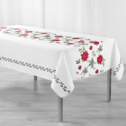 NAPPE RECTANGLE 150X300CM IMPRIME ISADORA BLANC