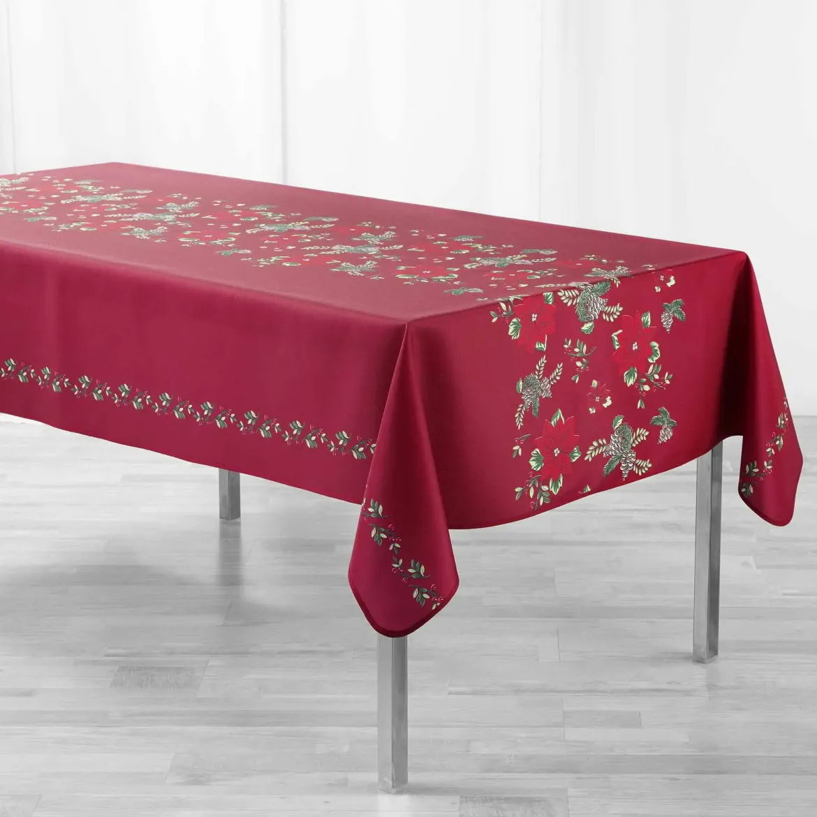 NAPPE RECTANGLE 150X300CM IMPRIME ISADORA ROUGE