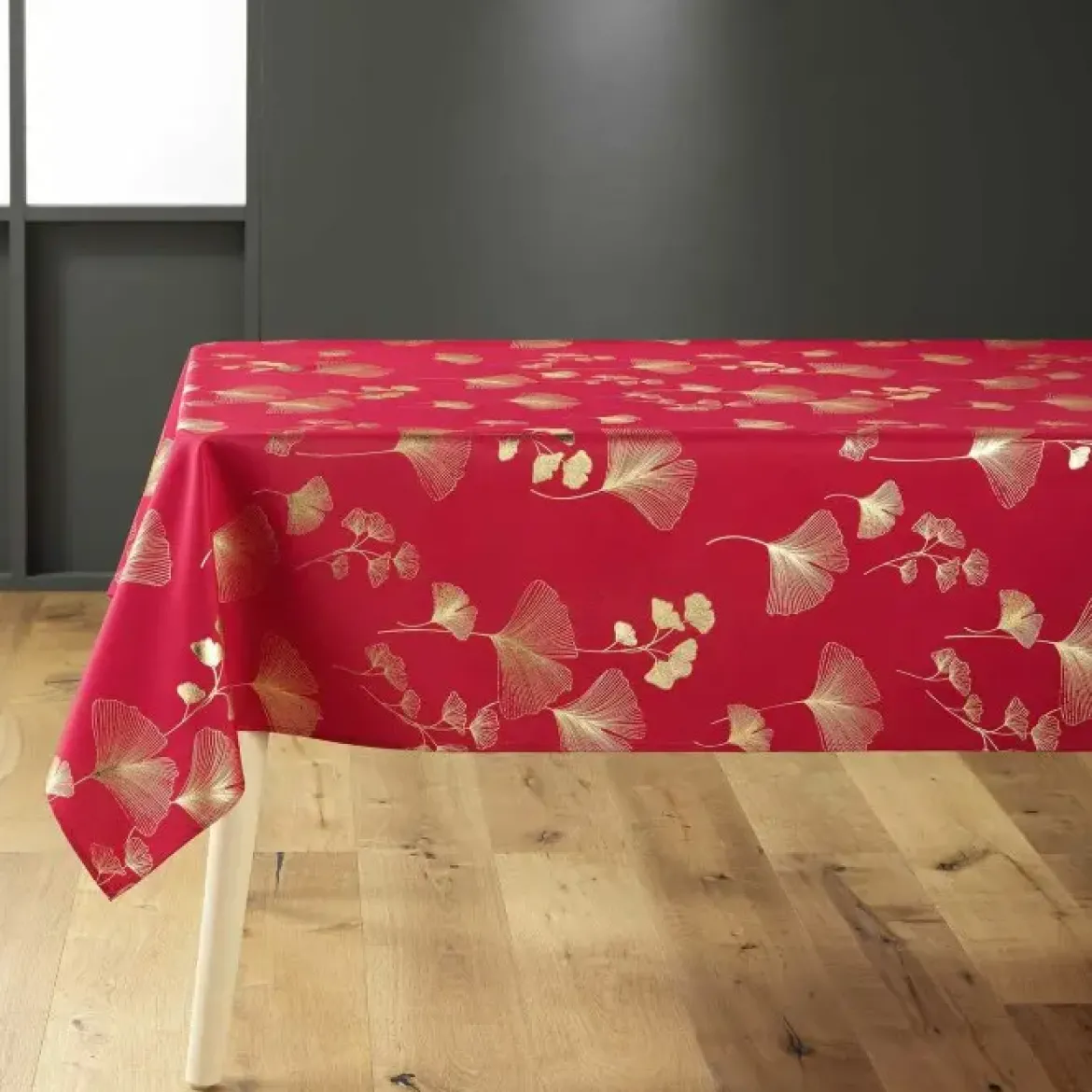 NAPPE RECTANGLE 150X240CM POLYESTER BLOOMY ROUGE OR