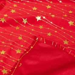 NAPPE VELOURS MOTIF ETOILES ROUGE 140X240CM