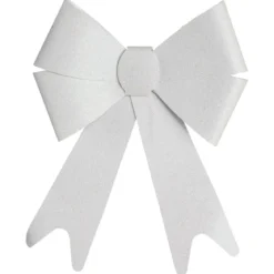 NOEUD PAILLETTE BLANC 30X19CM