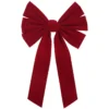 NOEUD VELOURS ROUGE 30X50CM