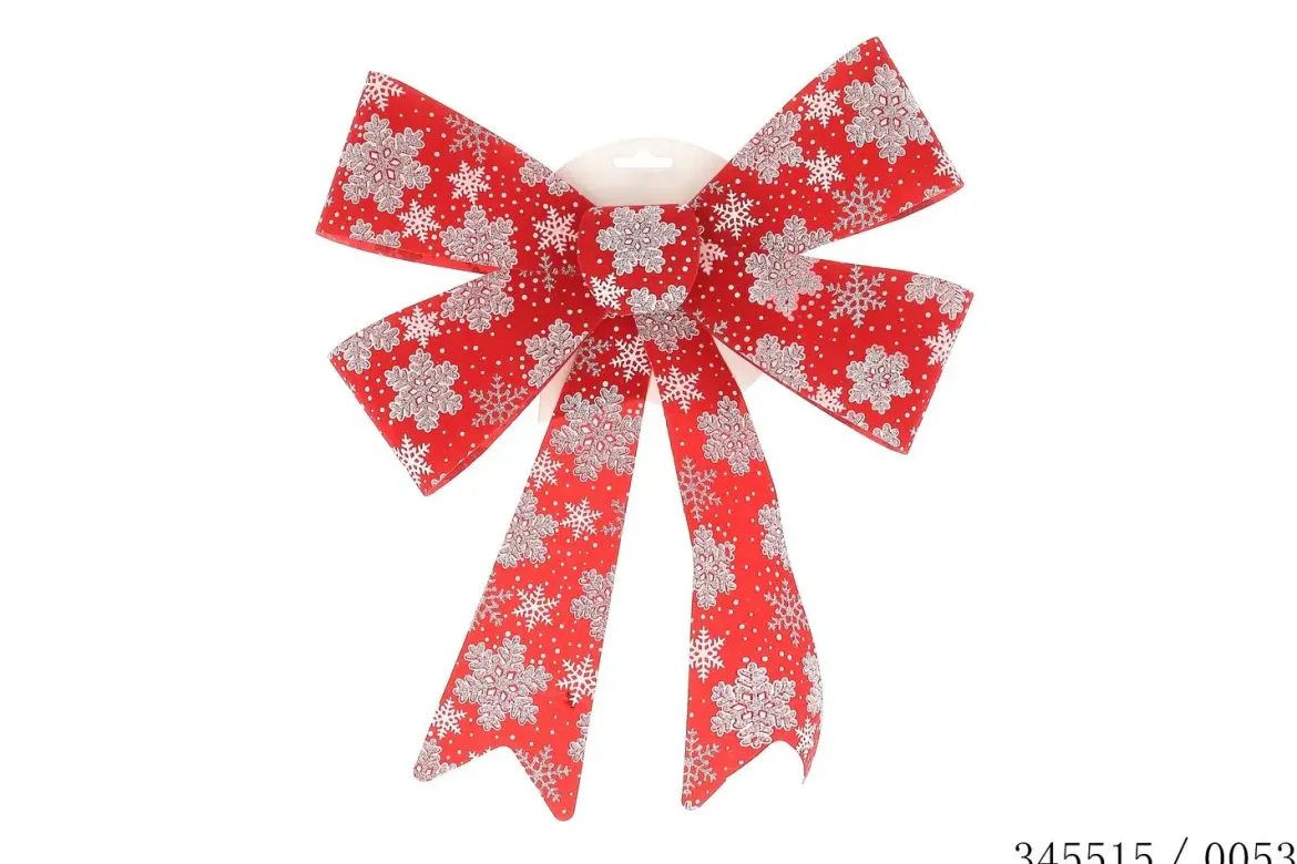 NOEUD 18X34CM ROUGE MOTIF