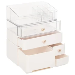 ORGANISEUR BLANC ROSEGOLD SARA D.50X39.5X30.2CM