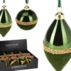 ORNEMENT VERRE D.8CM VERT VELOUR