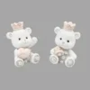 OURSON PRINCESSE EN RESINE X2 PIECES