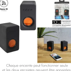 PAIRE ENCEINTES APPAIREES SANS FIL