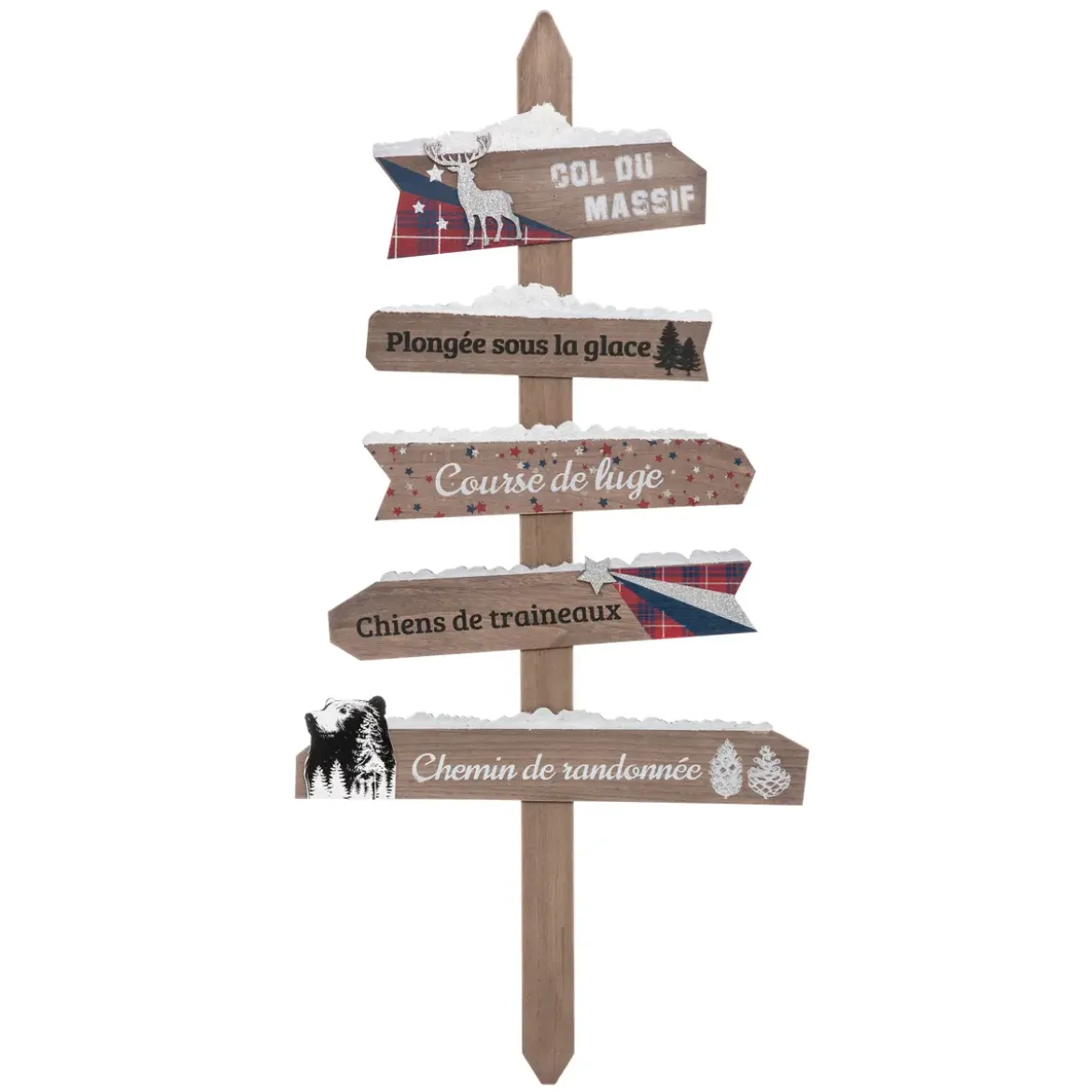 PANCARTE BOIS FONCE 110CM