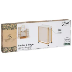 PANIER A LINGE ROULANT BAMBOU 52L