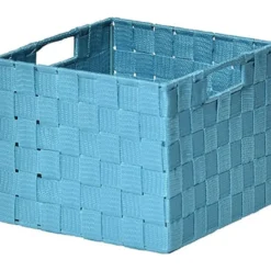 PANIER CARRE POLYESTER TURQUOISE TAILLE S