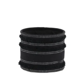 PANIER COTON IMPRIME DECO FRANGES NOIR 17X14CM