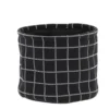 PANIER COTON IMPRIME MOTIF CARRE NOIR 17X14CM