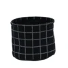 PANIER COTON IMPRIME MOTIF CARRE NOIR 15X12CM