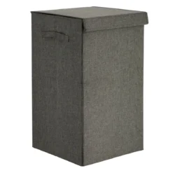 PANIERE A LINGE PLIABLE TISSU GRIS