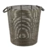 PANIERE A LINGE RECYCLE FACON ROTIN 35X38CM GRIS