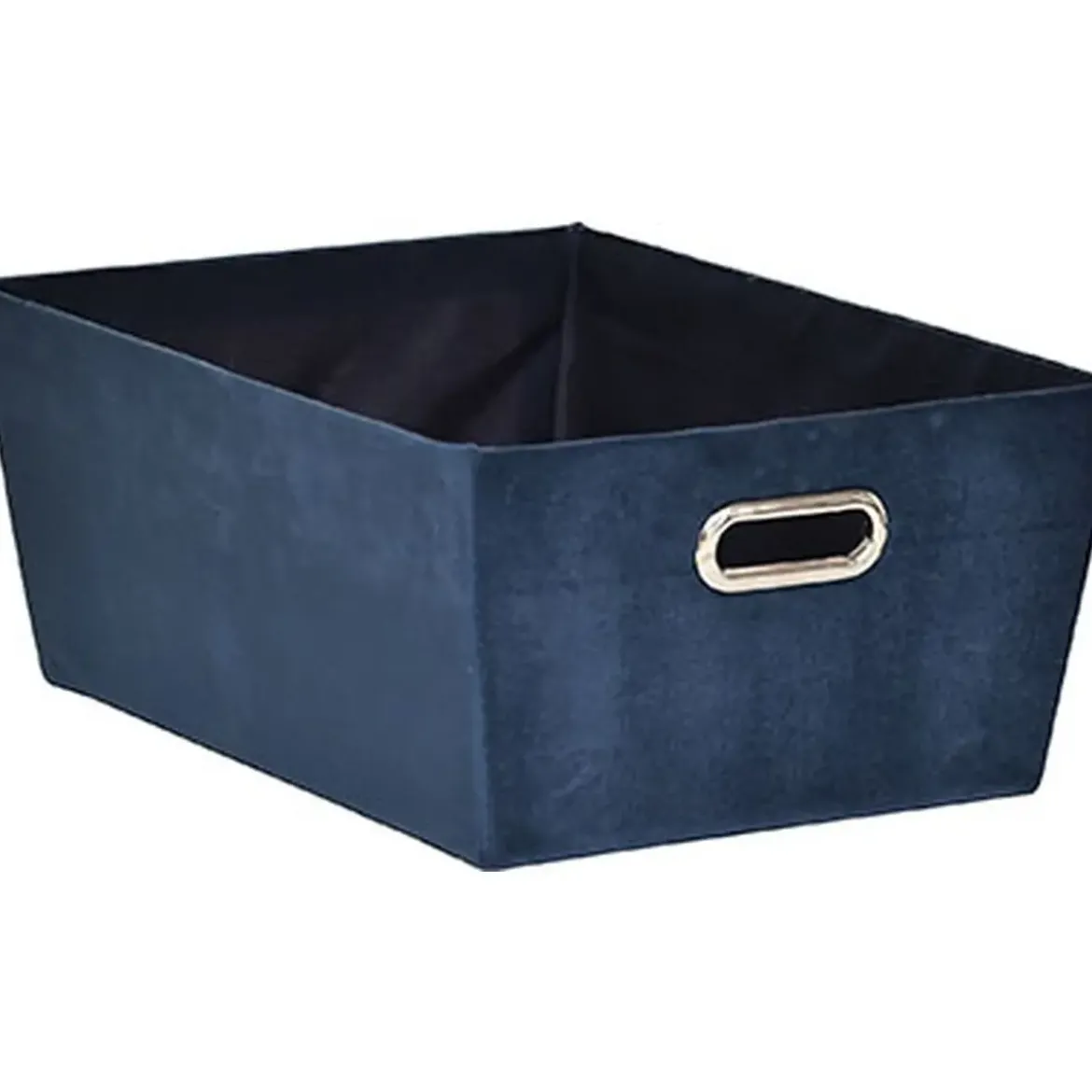 PANIERE DRESSING VELOURS D.18X45X32.5CM BLEU JEANS
