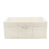 PANIERE EN PAPIER 39X26X15.5CM BLANC TISSU LIN
