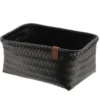 PANIERE EN 34X23.5X14CM ET LIEN FACON CUIR NOIR