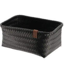 PANIERE EN 34X23.5X14CM ET LIEN FACON CUIR NOIR