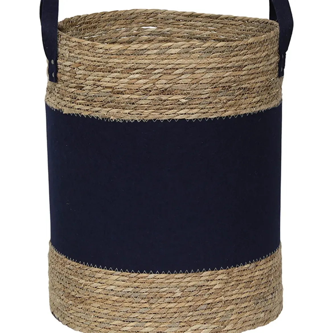 PANIERE FEUTRINE MATIERE VEGETALE D.50X40CM BLEU MARINE
