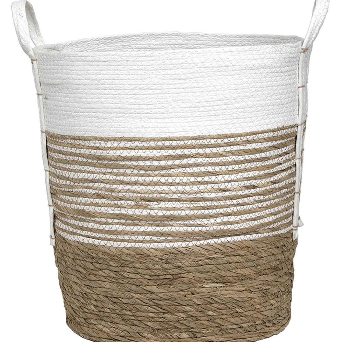 PANIERE FIBRE VEGETALE PAPIER D.45X47CM NATUREL BLANC