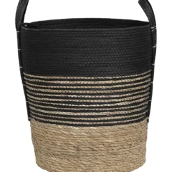 PANIERE FIBRE VEGETALE PAPIER D.45X47CM NATUREL NOIR