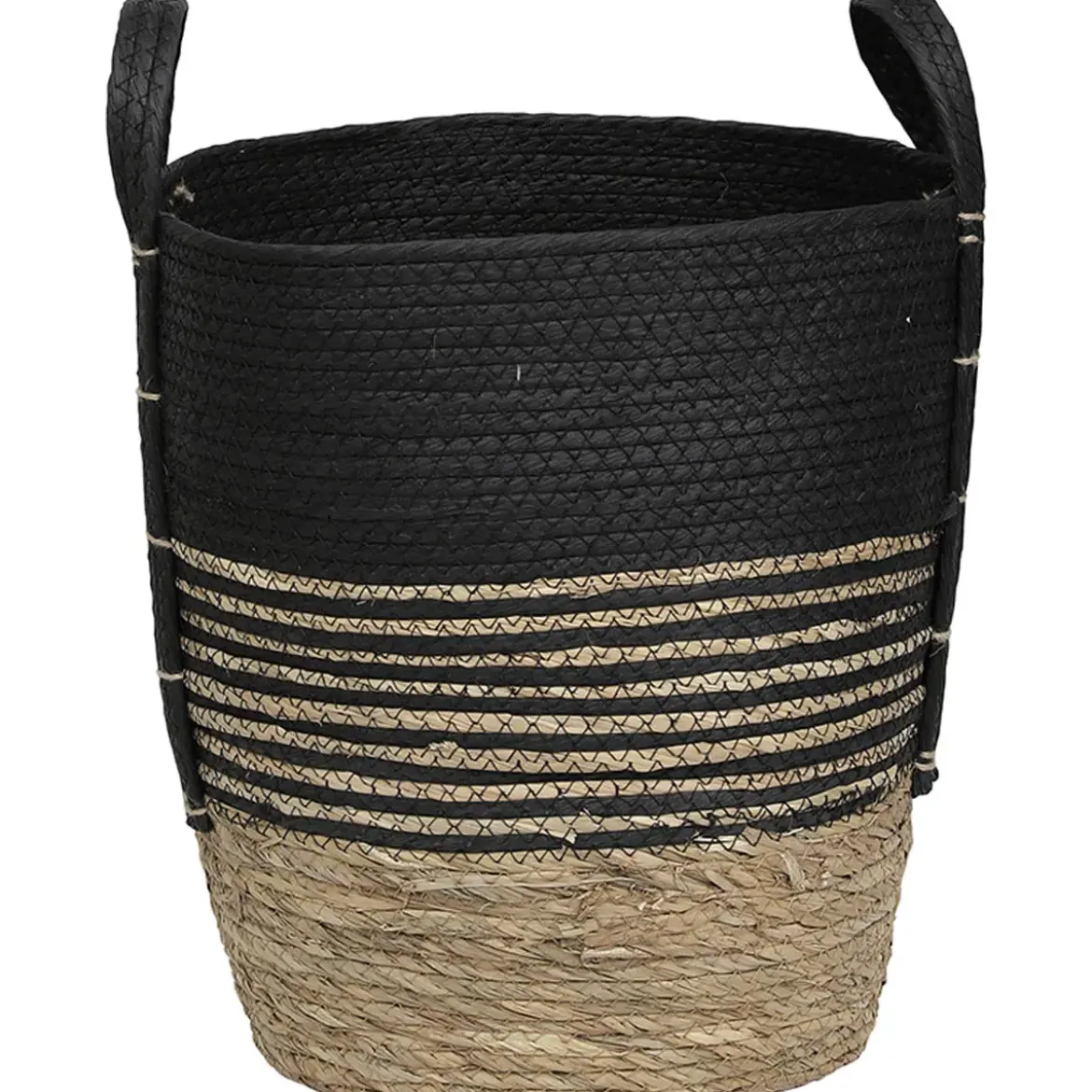 PANIERE FIBRE VEGETALE PAPIER D.34X37CM NATUREL NOIR
