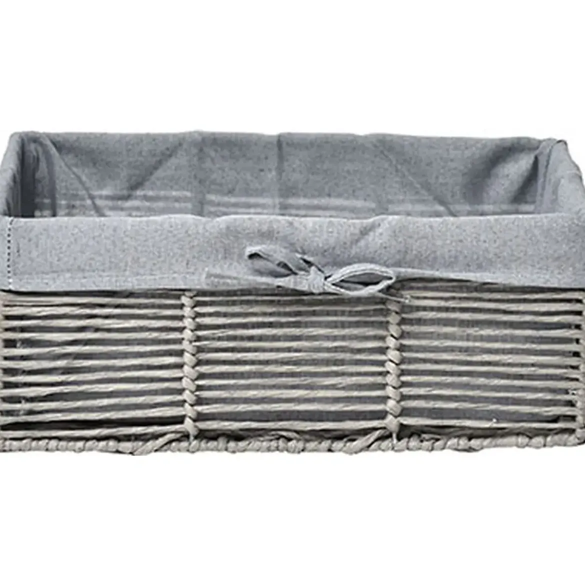 PANIERE MM EN PAPIER STRUCTURE METAL GRIS TISSU GRIS