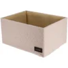 PANIER EN POLYESTER EFFET VELOURS 40X30X20CM BEIGE
