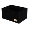PANIER EN POLYESTER EFFET VELOURS 35X25X18CM NOIR