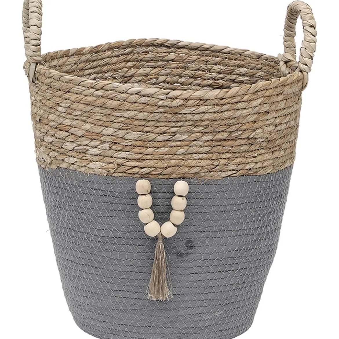 PANIERE RONDE PETIT MODELE D.31X30CM NATUREL GRIS