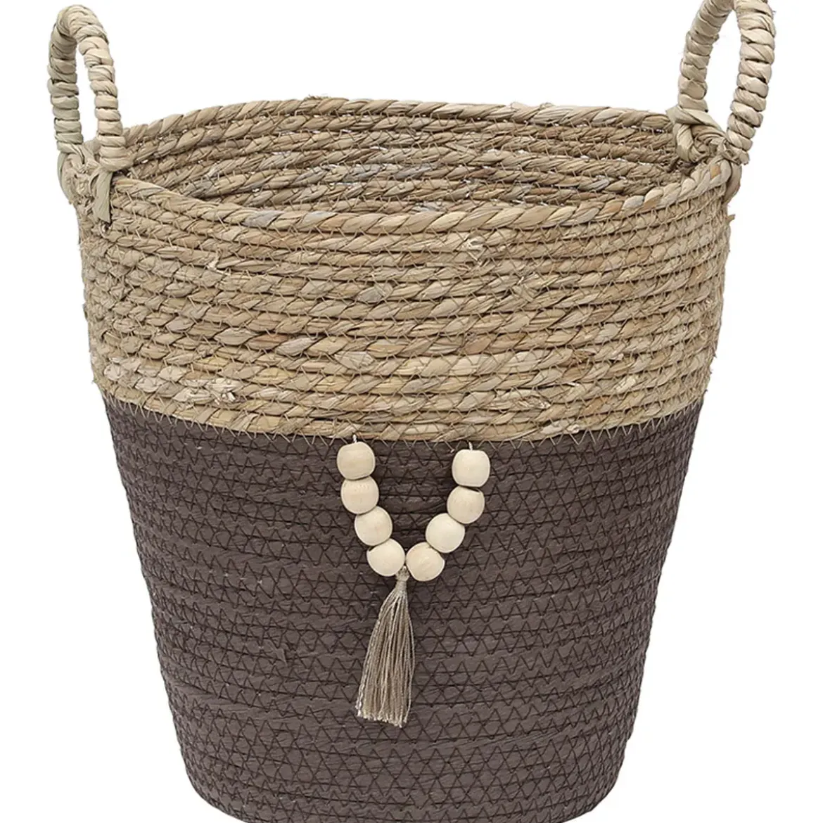 PANIERE RONDE PETIT MODELE D.31X30CM NATUREL TAUPE