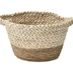 PANIER EVASE MAIS ET VEGETALE 30X20X16CM NATUREL BLANC