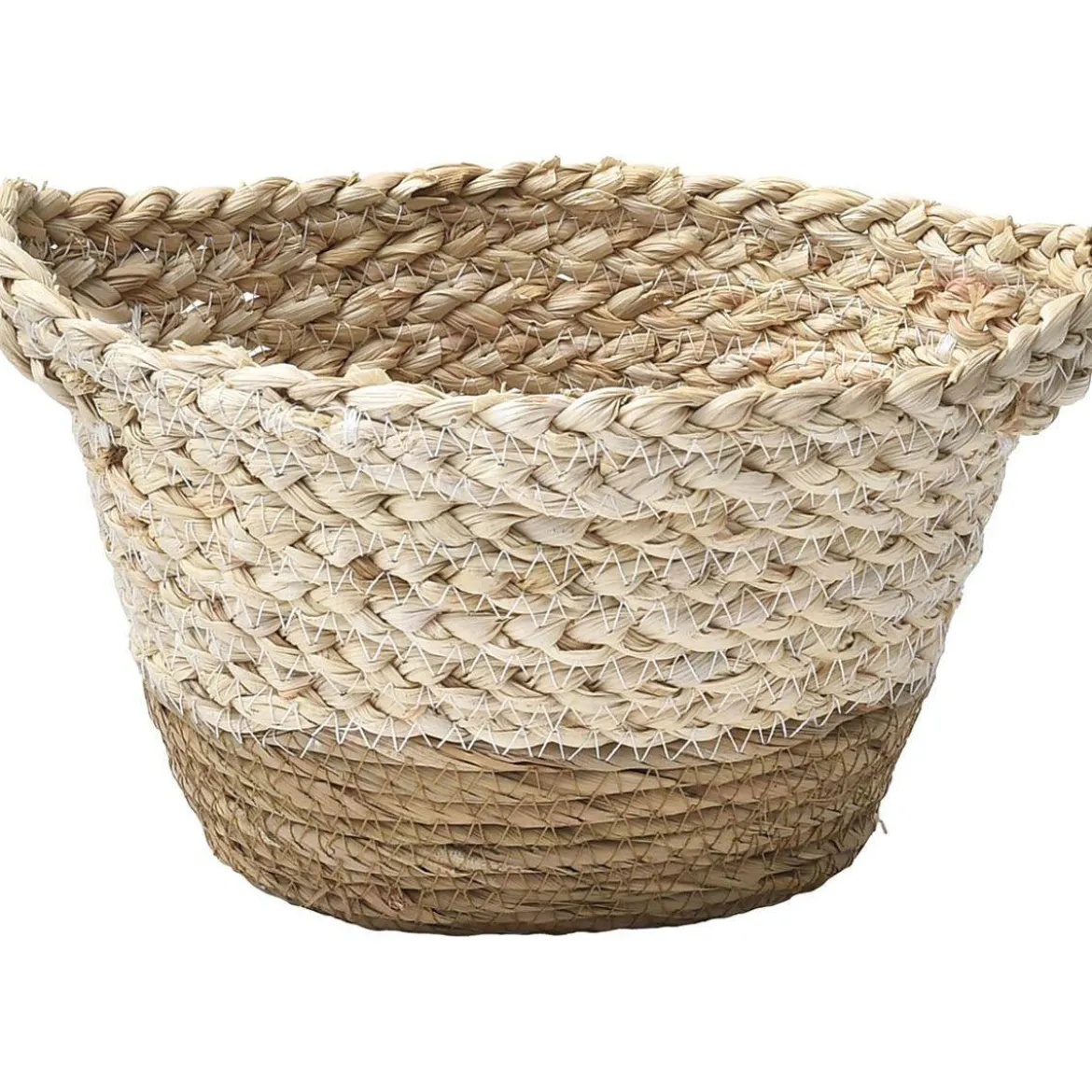 PANIER EVASE MAIS ET VEGETALE 24X15X14CM NATUREL BLANC