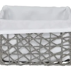 PANIER GM PAPIER GRIS TISSU CREME