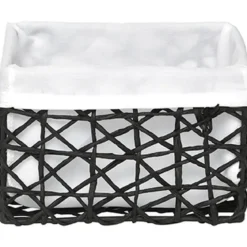 PANIER GM PAPIER NOIR TISSU BLANC