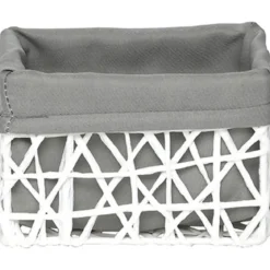 PANIER MM PAPIER BLANC TISSU GRIS