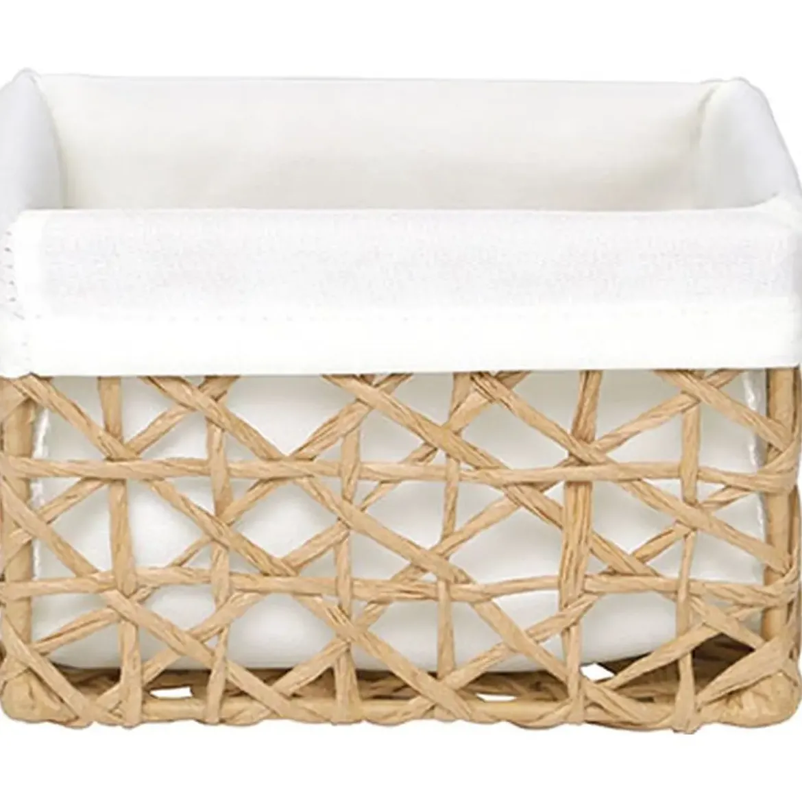 PANIER MM PAPIER FICELLE TISSU CREME